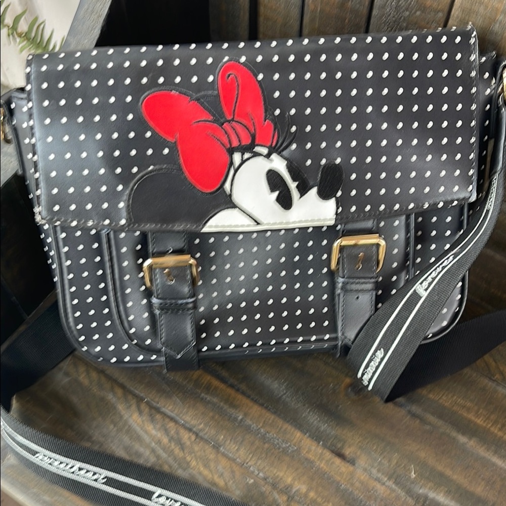 Disney Black and Red Crossbody Bag with Character Design